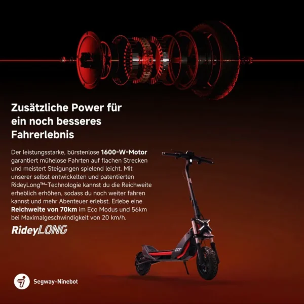 Segway ZT3 Pro D E-Scooter, 20 km/h, 70 km Reichweite, Vollfederung