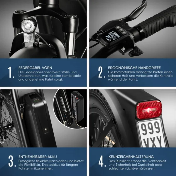 VIRON XI-1200-S E-Scooter, Straßenzulassung, herausnehmbarer Akku — 500 W Motor, 20 km/h, 50 km Reichweite