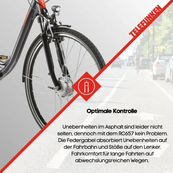 Telefunken RC657 E-Bike Cityrad, 250W Frontmotor, 7-Gang Nabenschaltung, 536,5 Wh Akku